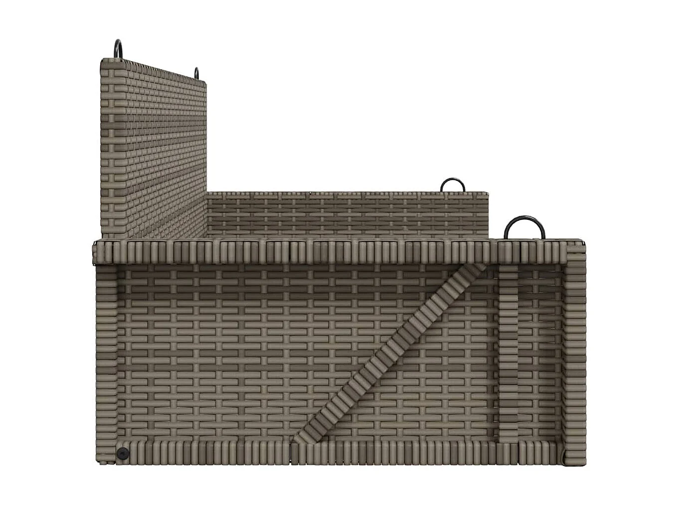 Banco baloiço 119x56x48 cm vime PE cinzento PT486160