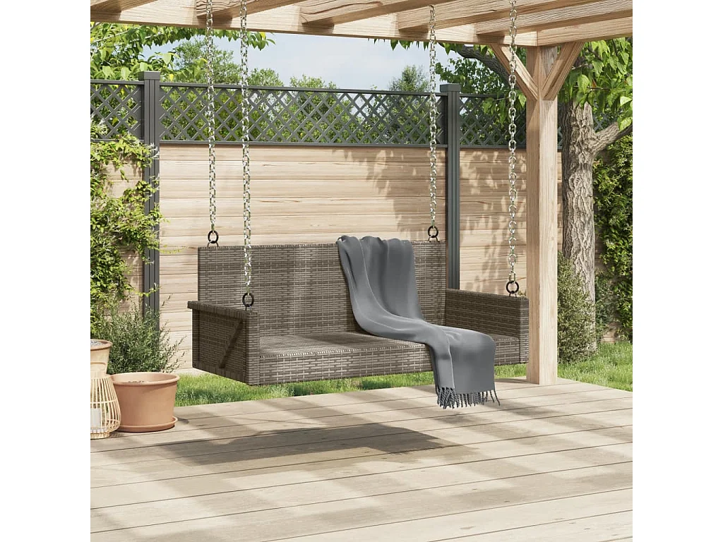 Balancelle gris 119x56x48 cm résine tressée FR247869