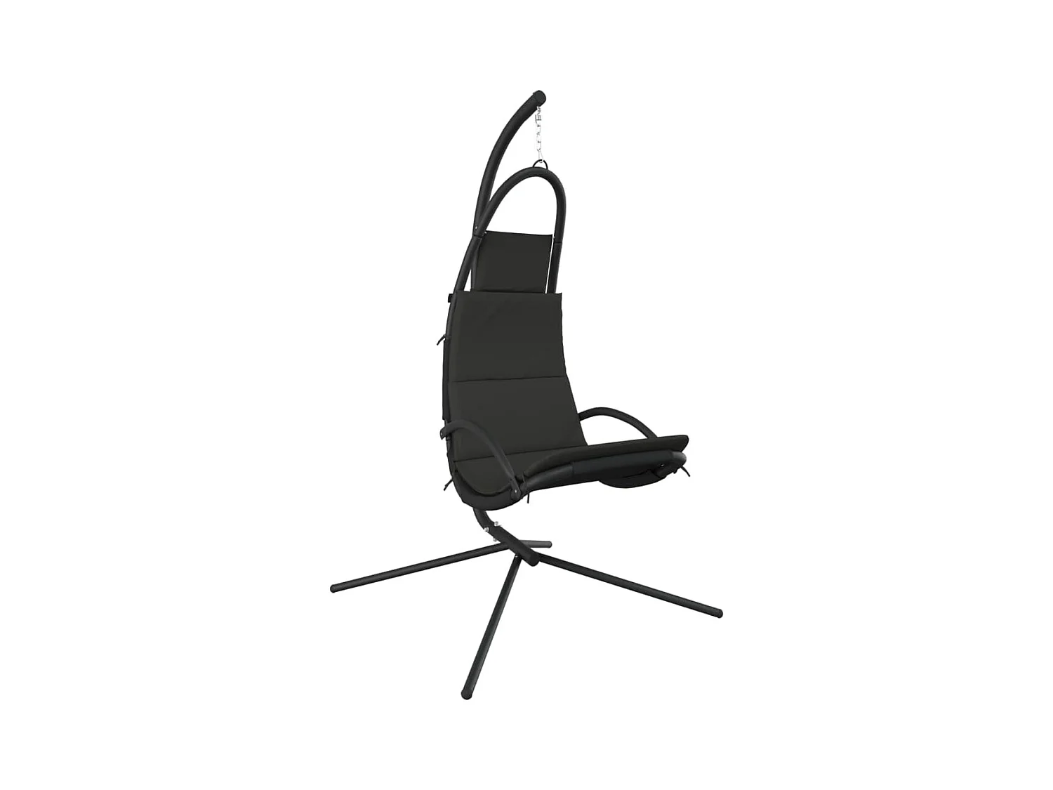 Silla colgante jardín con cojín acero y tela Oxford gris oscuro ES994404