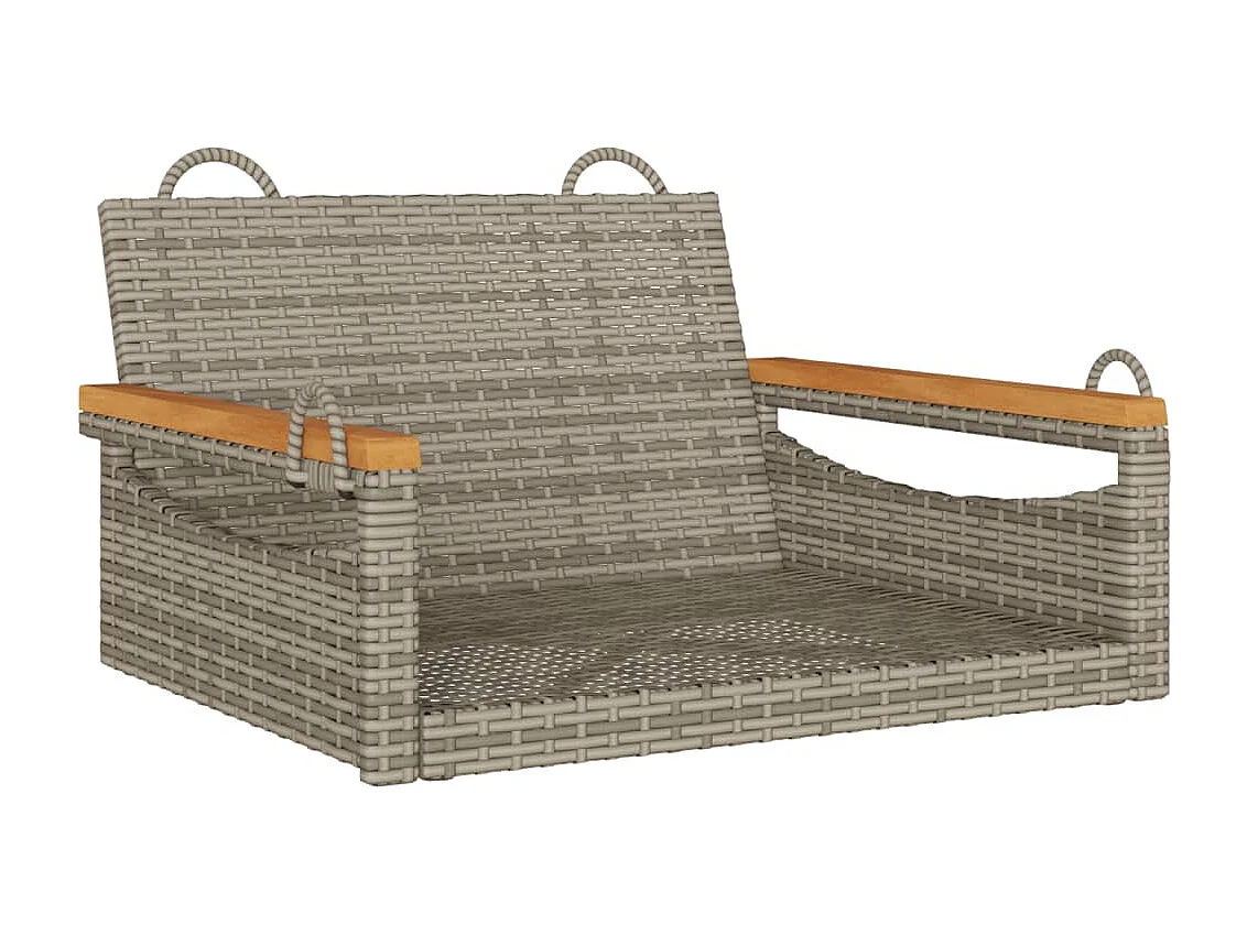 Banco baloiço 63x62x40 cm vime PE cinzento PT860363