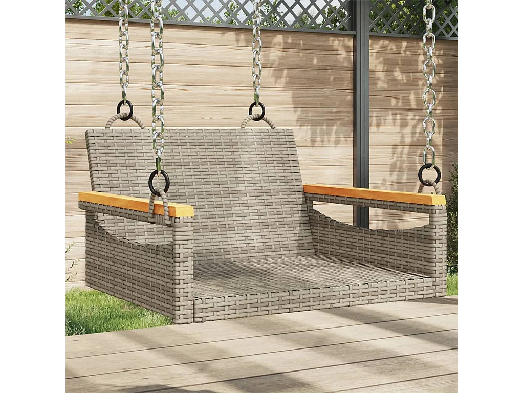 Balancelle gris 63x62x40 cm résine tressée FR452712