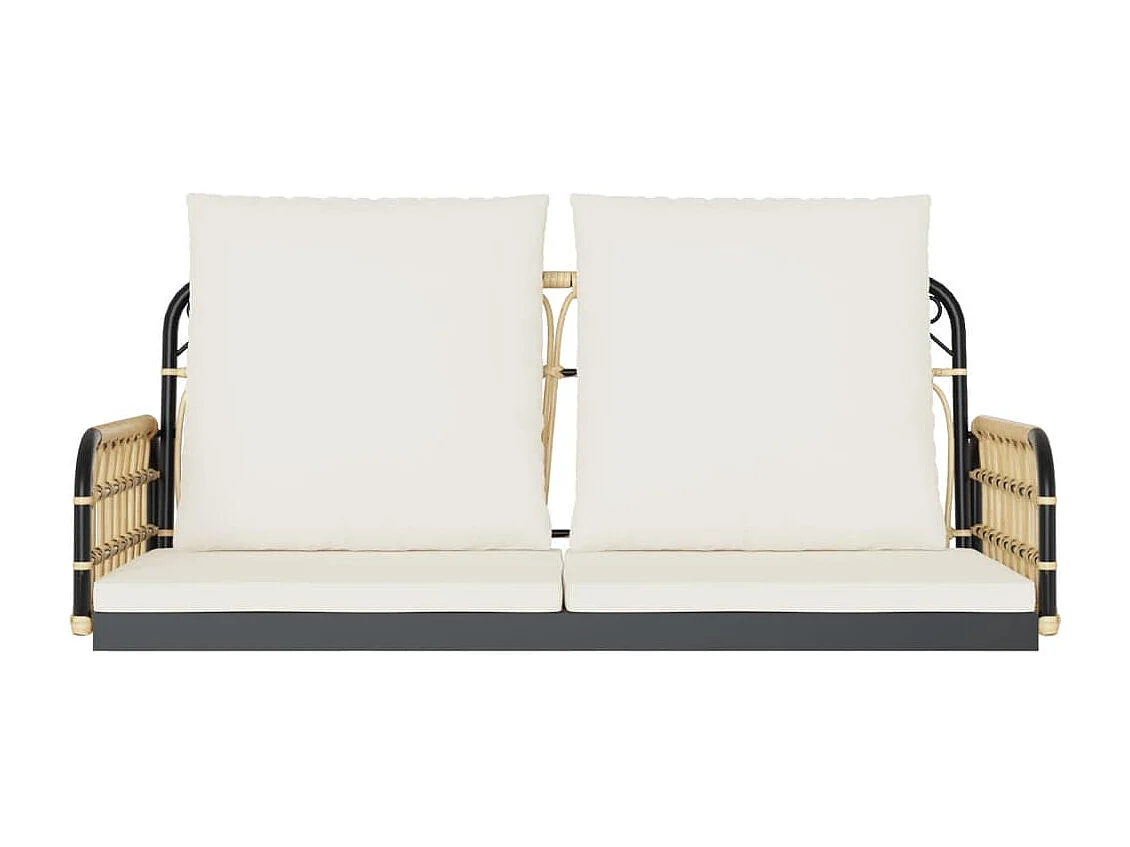 Silla columpio con cojines ratán sintético y acero 105x58x38 cm ES277455