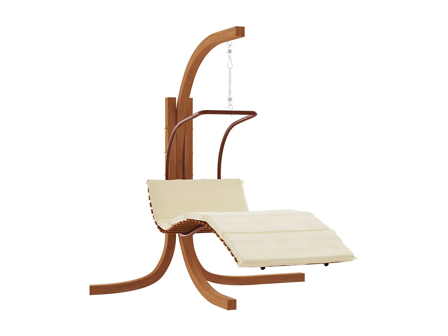 Cadeira de baloiço c/ almofadão tecido/madeira de álamo maciça PT410850