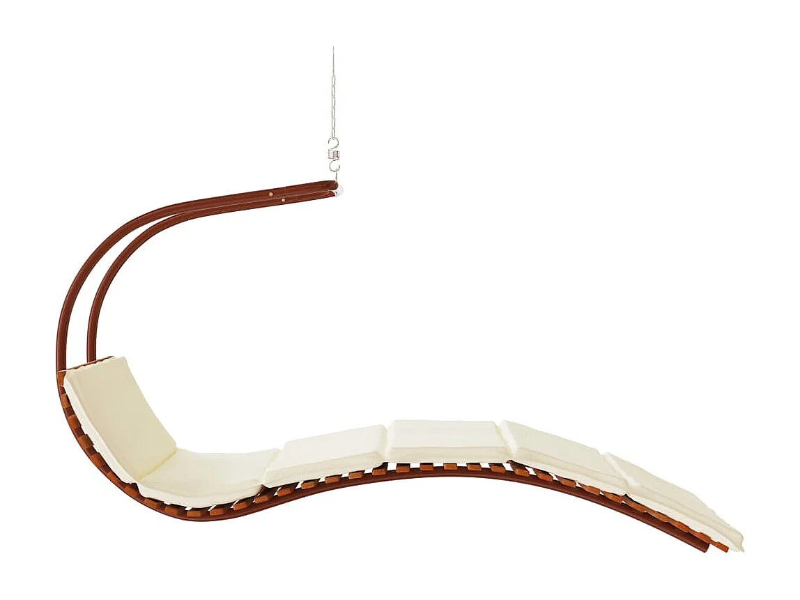 Cadeira de baloiço c/ almofadão tecido/madeira de álamo maciça PT410850