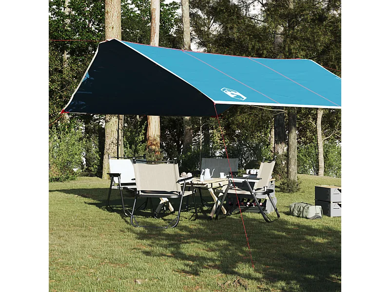 Lona de campismo 420x440 cm impermeável azul PT780248
