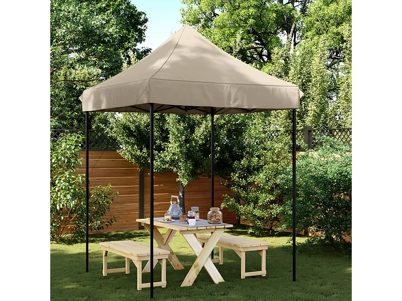 Tonnelle -Tente de réception pliable escamotable taupe 200x200x306 cm FR804051