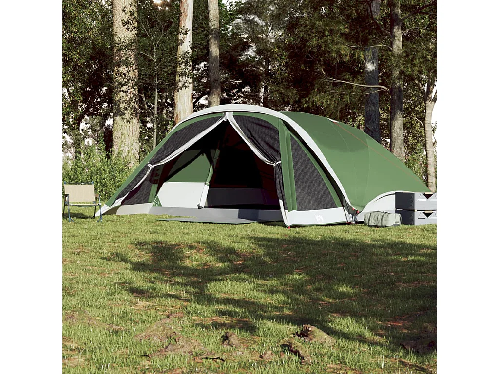 Tenda familiar estilo cabana para 6 pessoas impermeável verde PT518998