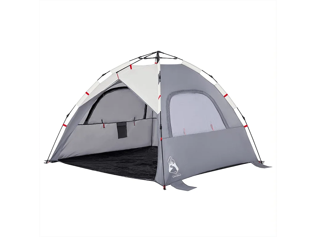 Tonnelle -Tente de plage 3 personnes gris libération rapide imperméable FR508533