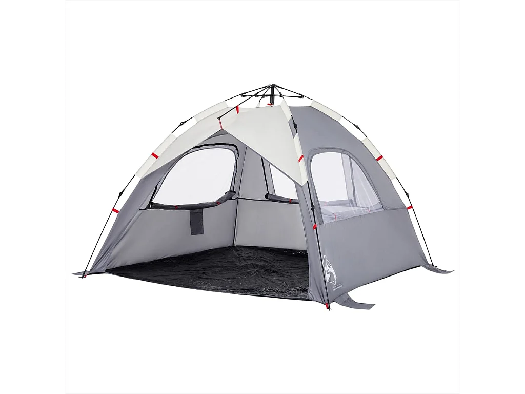 Tonnelle -Tente de plage 3 personnes gris libération rapide imperméable FR508533