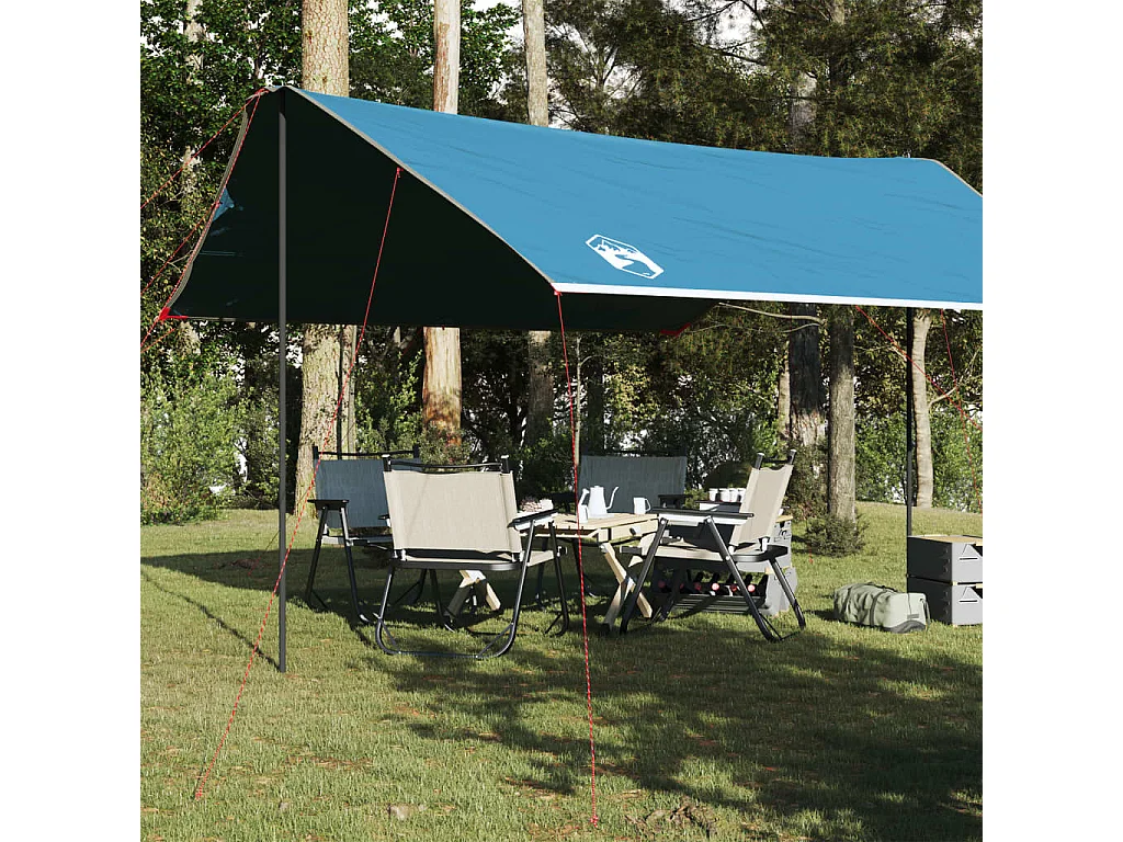 Tonnelle- Bâche de camping bleu 460x305x210 cm imperméable FR737983