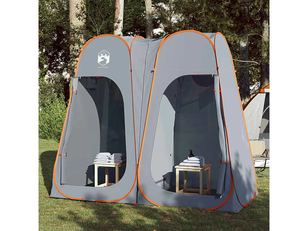 Tonnelle -Tente d'intimité gris et orange escamotable imperméable FR564963