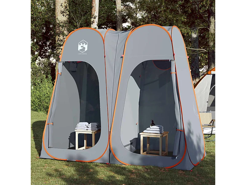 Tonnelle -Tente d'intimité gris et orange escamotable imperméable FR564963