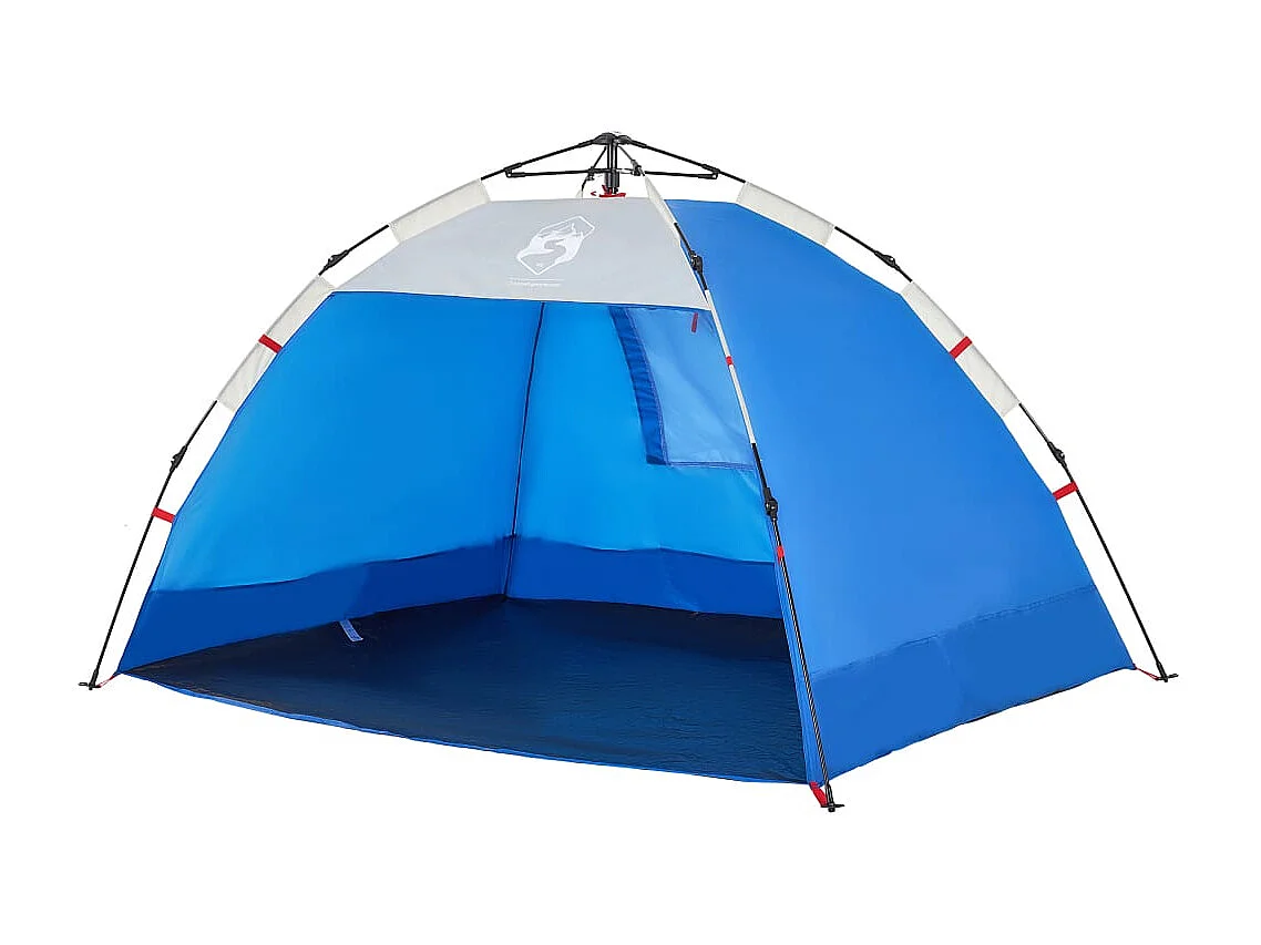 Tenda praia 2 pessoas libertação rápida impermeável azul ciano PT390142