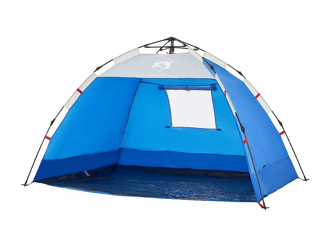 Tenda praia 2 pessoas libertação rápida impermeável azul ciano PT390142