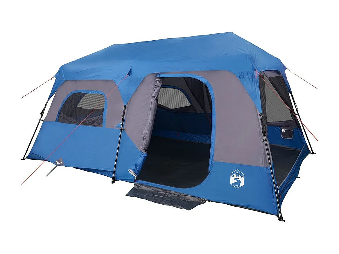 Tonnelle -Tente familiale 9 personnes bleu libération rapide imperméable FR663525
