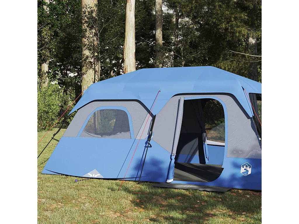 Tenda familiar 9 pessoas libertação rápida impermeável azul PT830669