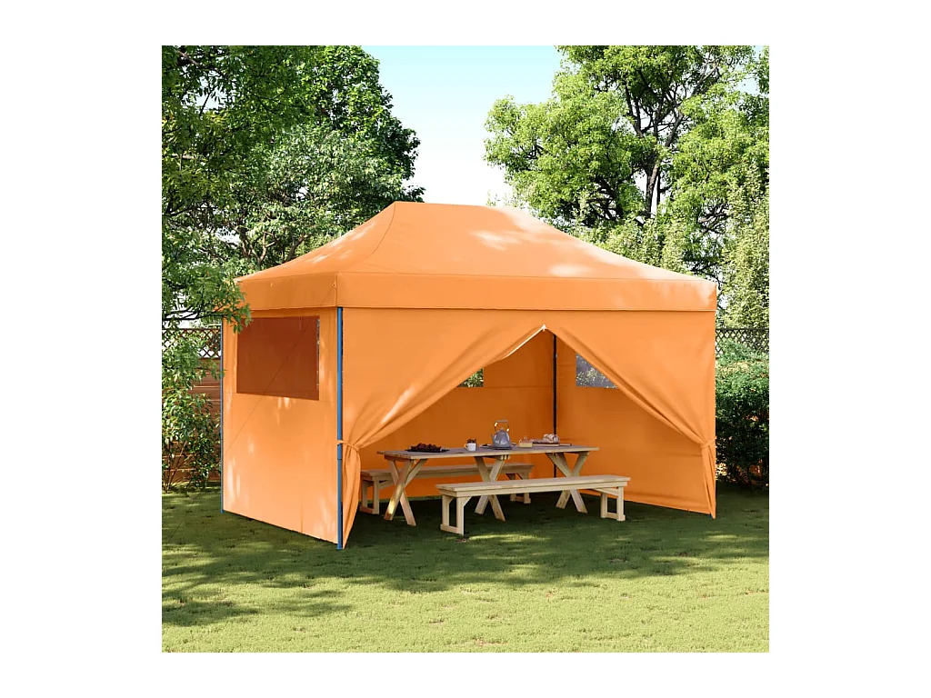 Tonnelle -Tente de réception pliable escamotable avec 4 parois latérales FR324064