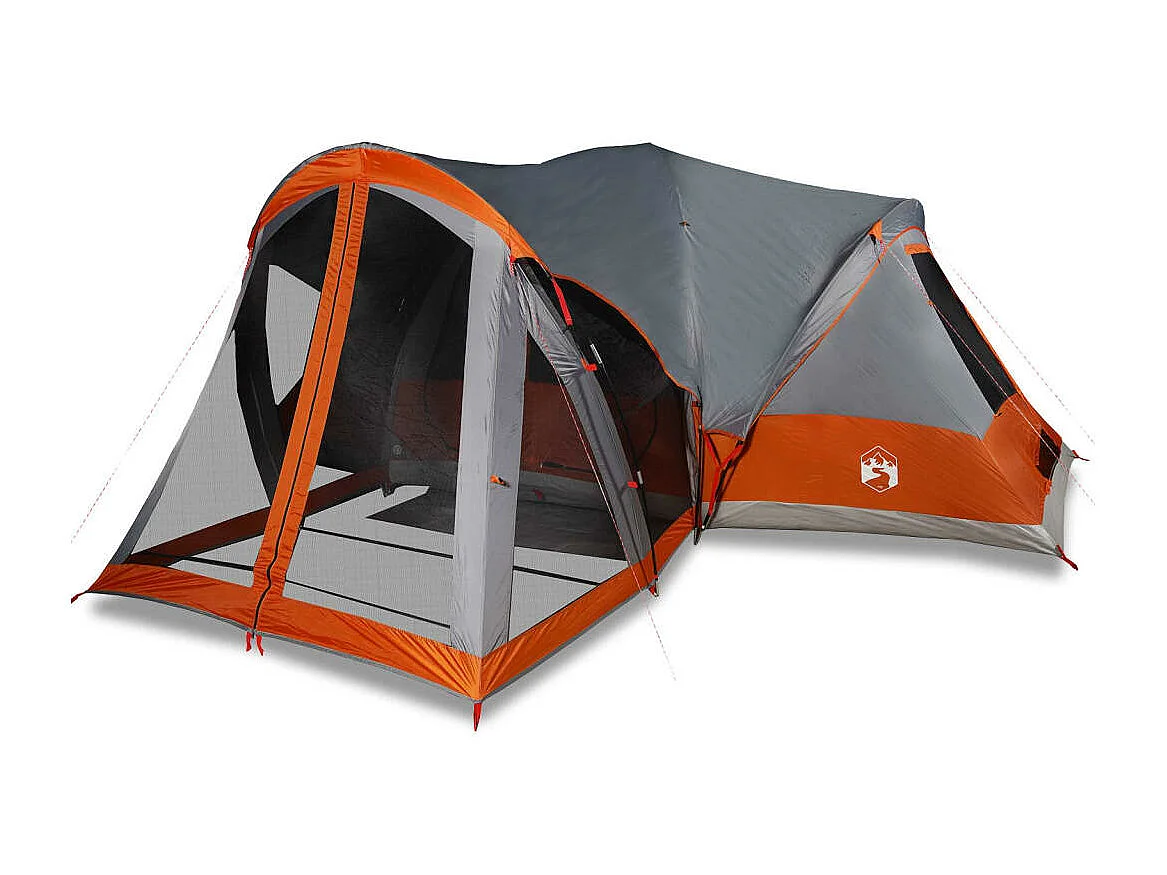 Tenda familiar tipi para 8 pessoas impermeável cinza/laranja PT432131