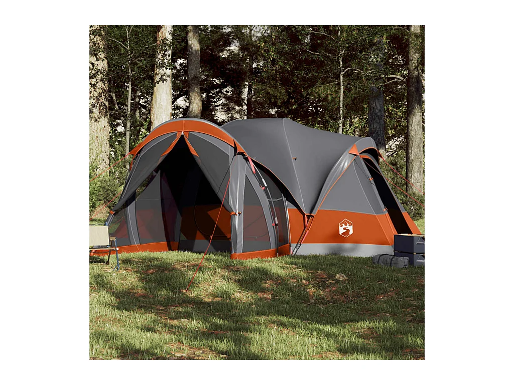 Tonnelle -Tente familiale tipi 8 personnes gris et orange imperméable FR661747