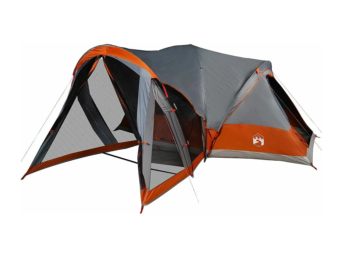 Tonnelle -Tente familiale tipi 8 personnes gris et orange imperméable FR661747