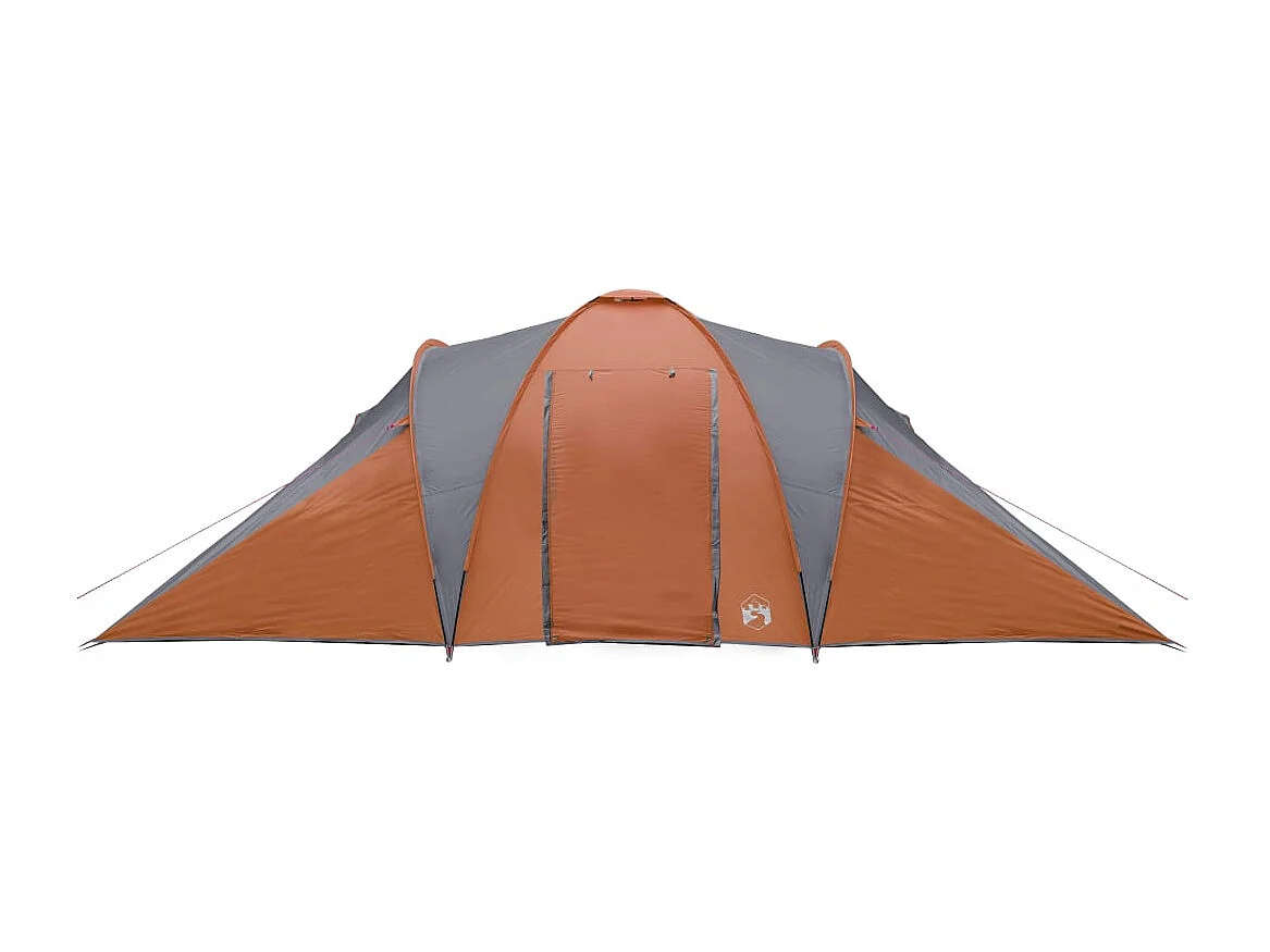 Tonnelle -Tente familiale à dôme 6 personnes gris et orange imperméable FR676269