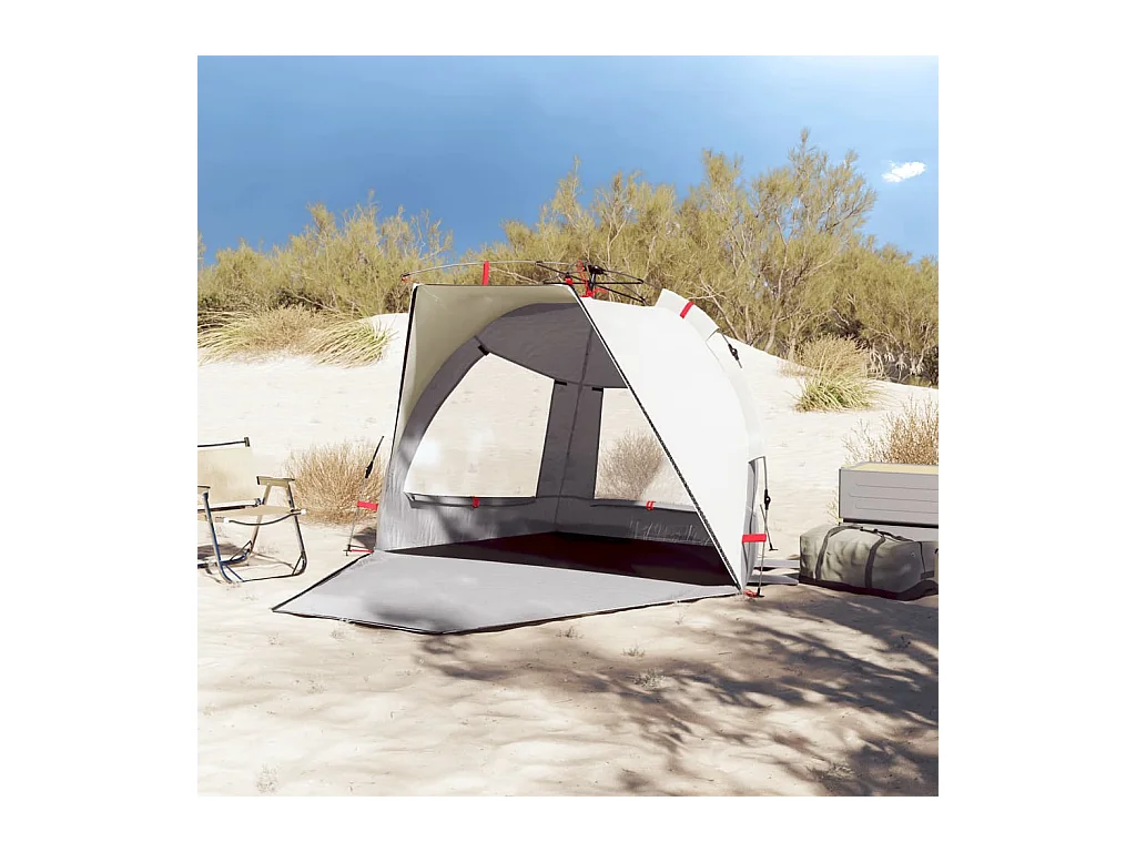 Tonnelle -Tente de plage 2 personnes gris libération rapide imperméable FR641450