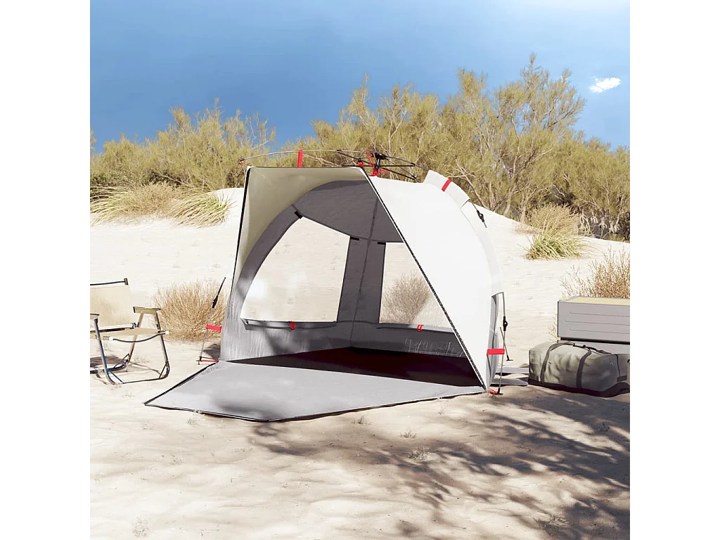 Tonnelle -Tente de plage 2 personnes gris libération rapide imperméable FR641450