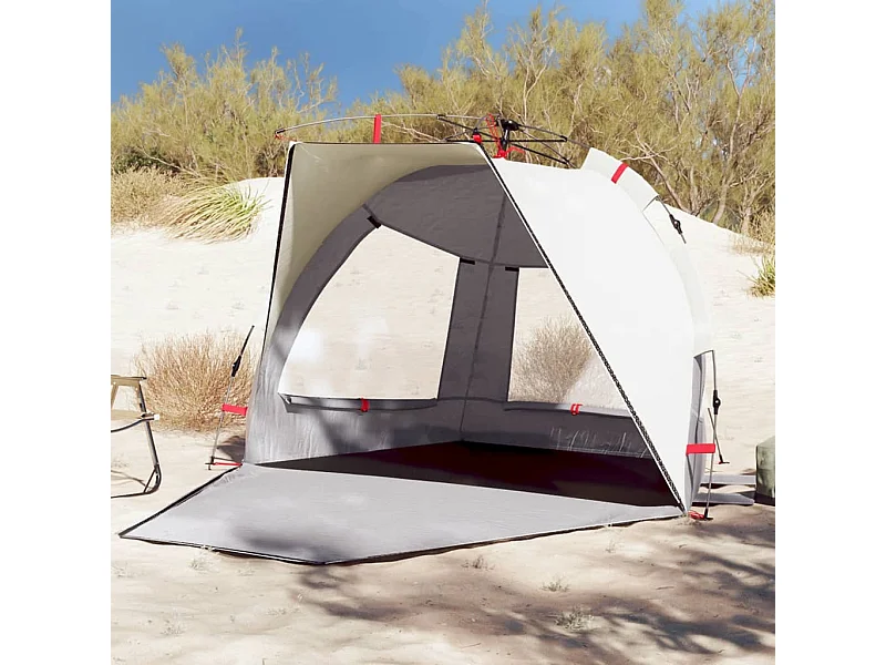 Strandtent 2-persoons waterdicht snelontgrendeling grijs BE764395