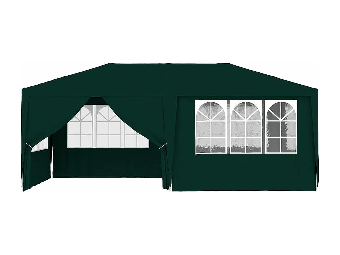 Tenda festas profissional c/ paredes laterais 4x6m 90g/m² verde PT472333