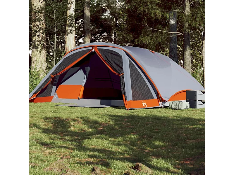 Tenda familiar estilo cabana para 6 pessoas impermeável cinza PT305315