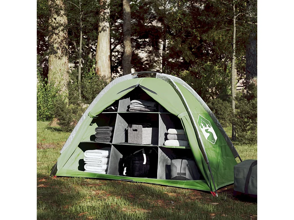 Tenda de arrumação 9 compartimentos impermeável verde PT600105