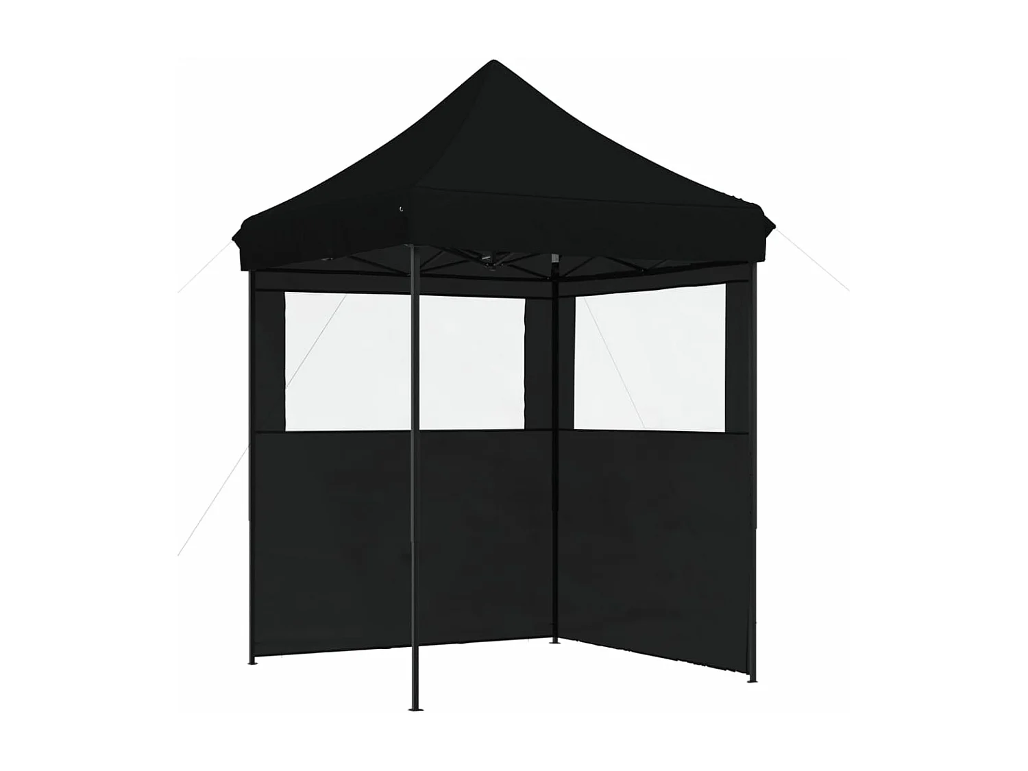 Tenda p/ festas pop-up dobrável com 2 paredes laterais preto PT392141