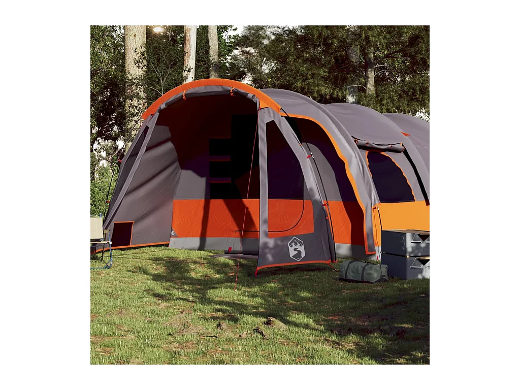 Tonnelle -Tente familiale tunnel 8 personnes gris imperméable FR339981