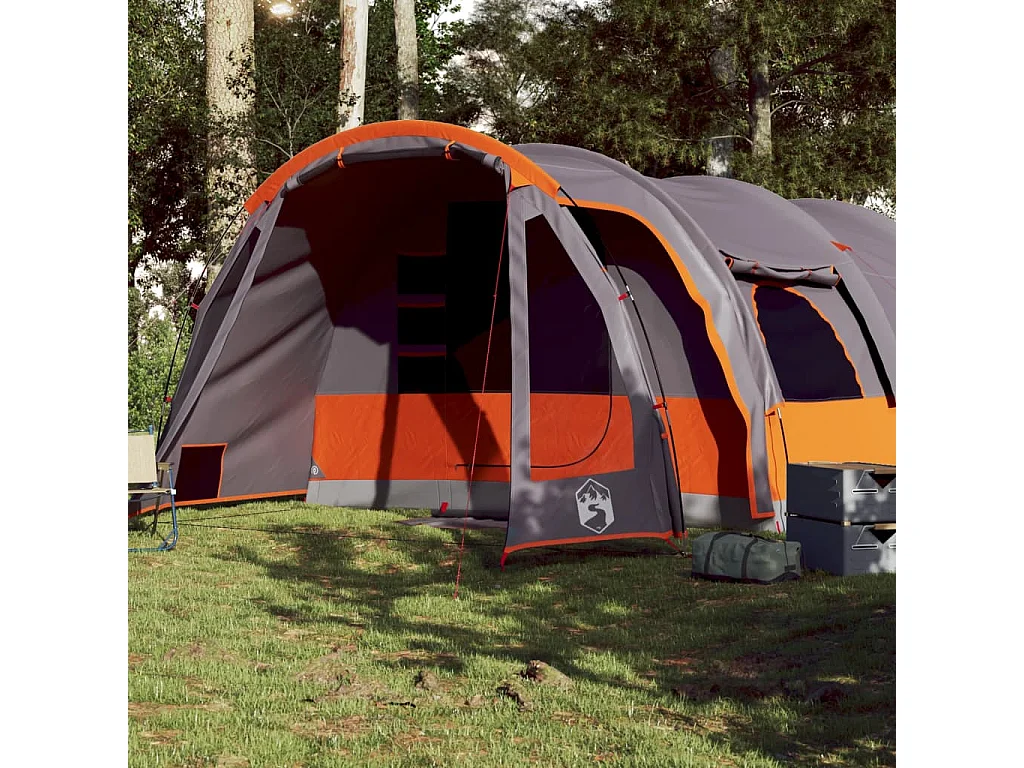 Tonnelle -Tente familiale tunnel 8 personnes gris imperméable FR339981