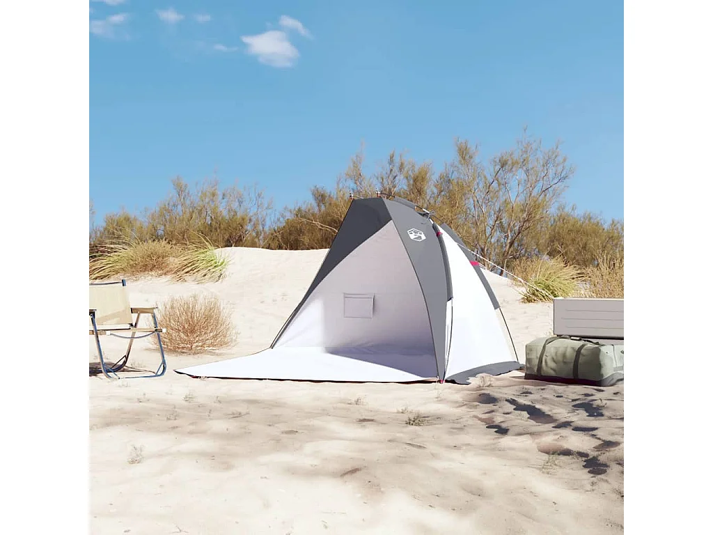 Tonnelle -Tente de plage gris 268x223x125 cm 185T polyester FR616138