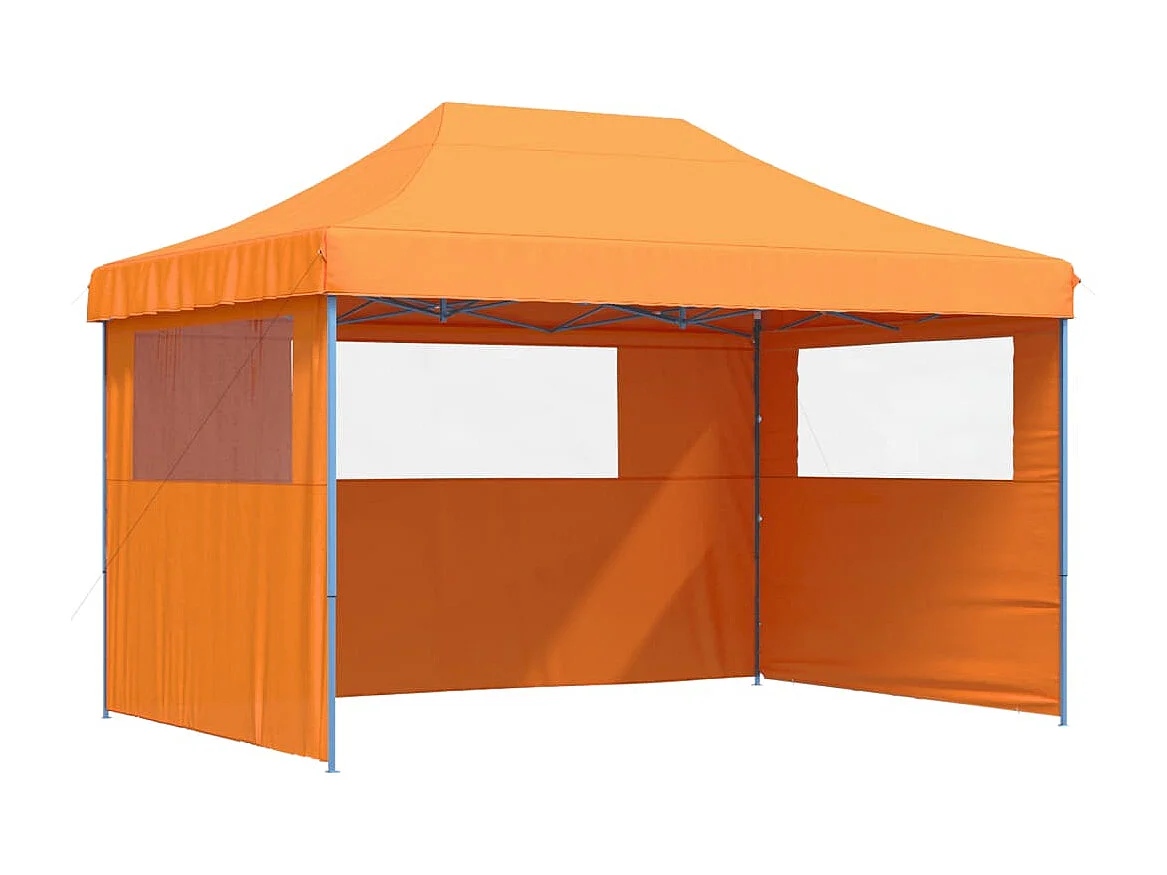 Tenda para festas pop-up dobrável c/ 3 paredes laterais laranja PT250922