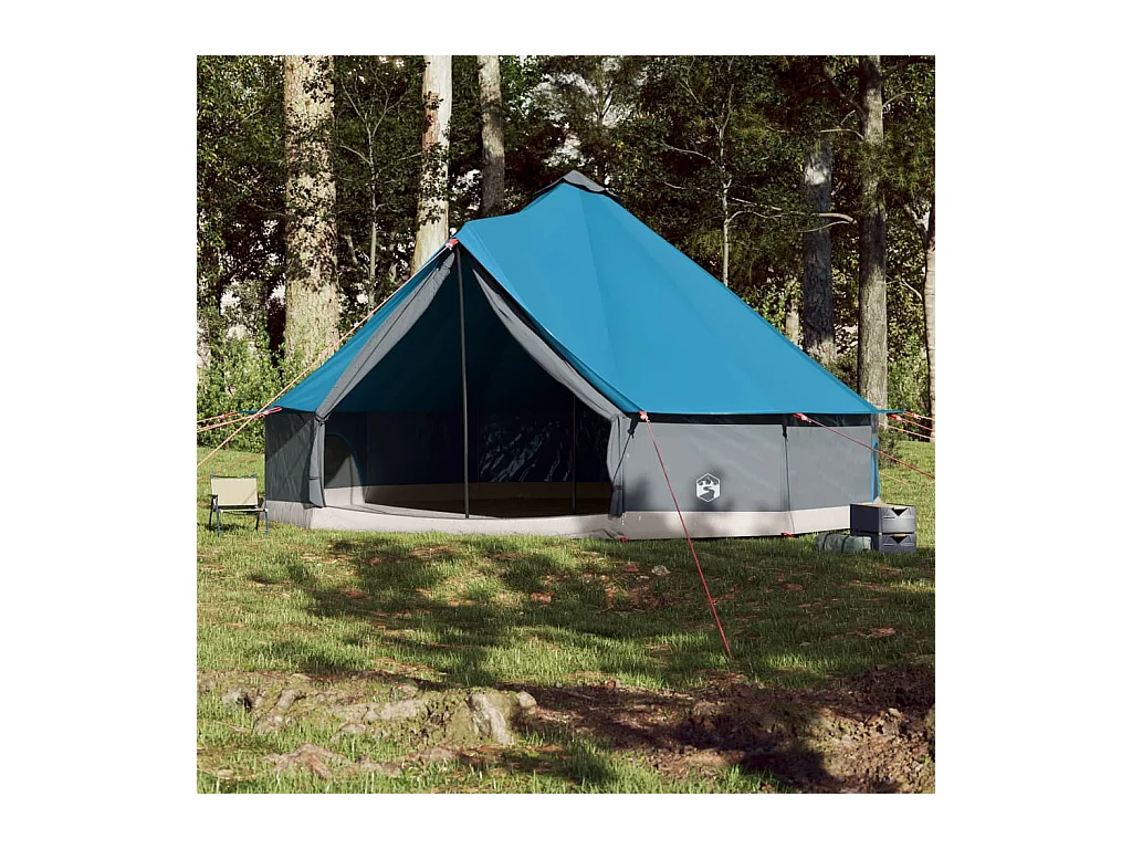 Tienda de campaña familiar tipi 12 personas impermeable azul ES145526