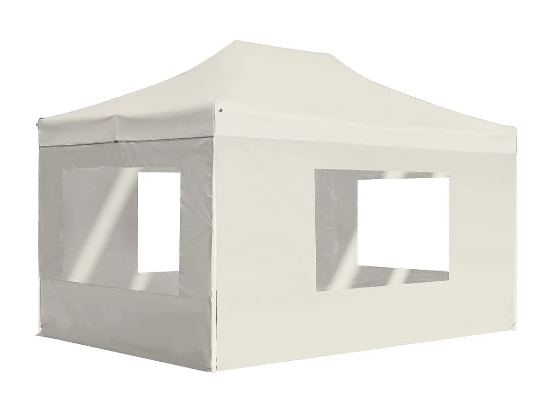 Carpa plegable profesional con paredes aluminio crema 4,5x3 m ES965247