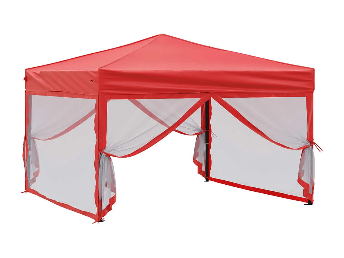 Tenda para festas dobrável com paredes laterais 3x3 m vermelho PT815460