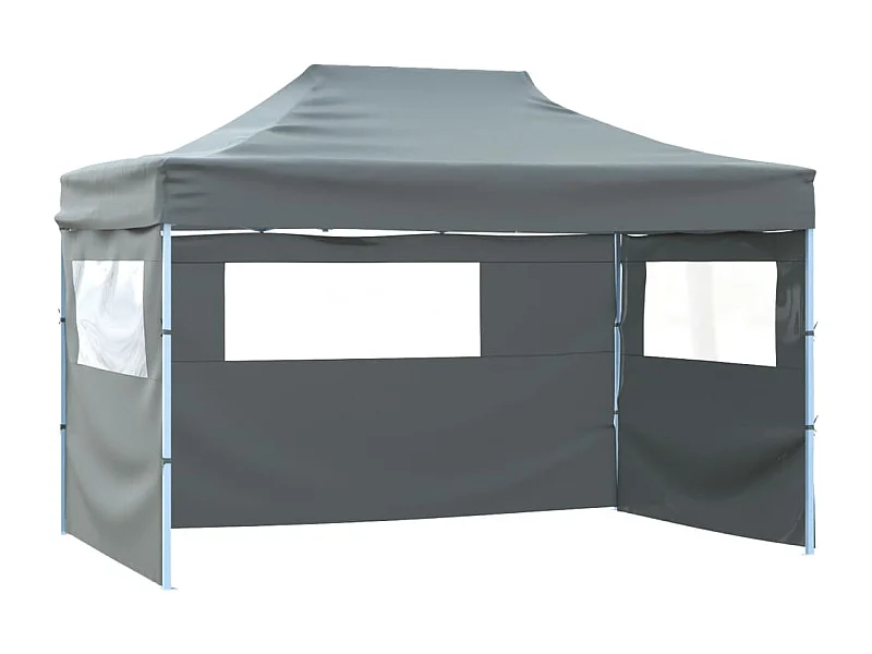 Carpa plegable profesional con 3 paredes acero antracita 3x4 m ES407835