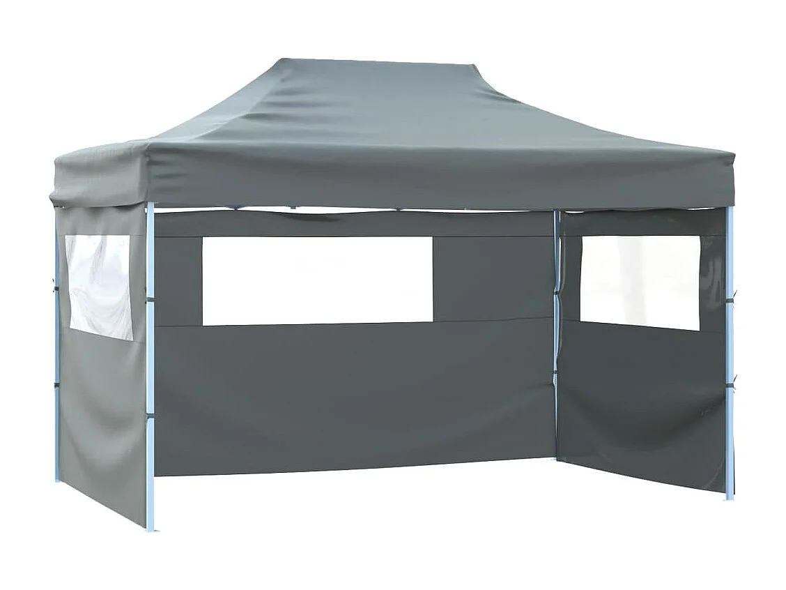 Tonnelle -Tente de réception pliable avec 3 parois 3x4 m Acier Anthracite FR775117