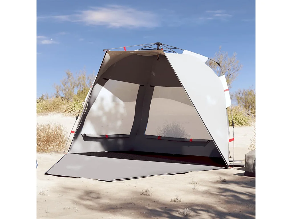 Tenda praia 3 pessoas libertação rápida impermeável cinzento PT570340