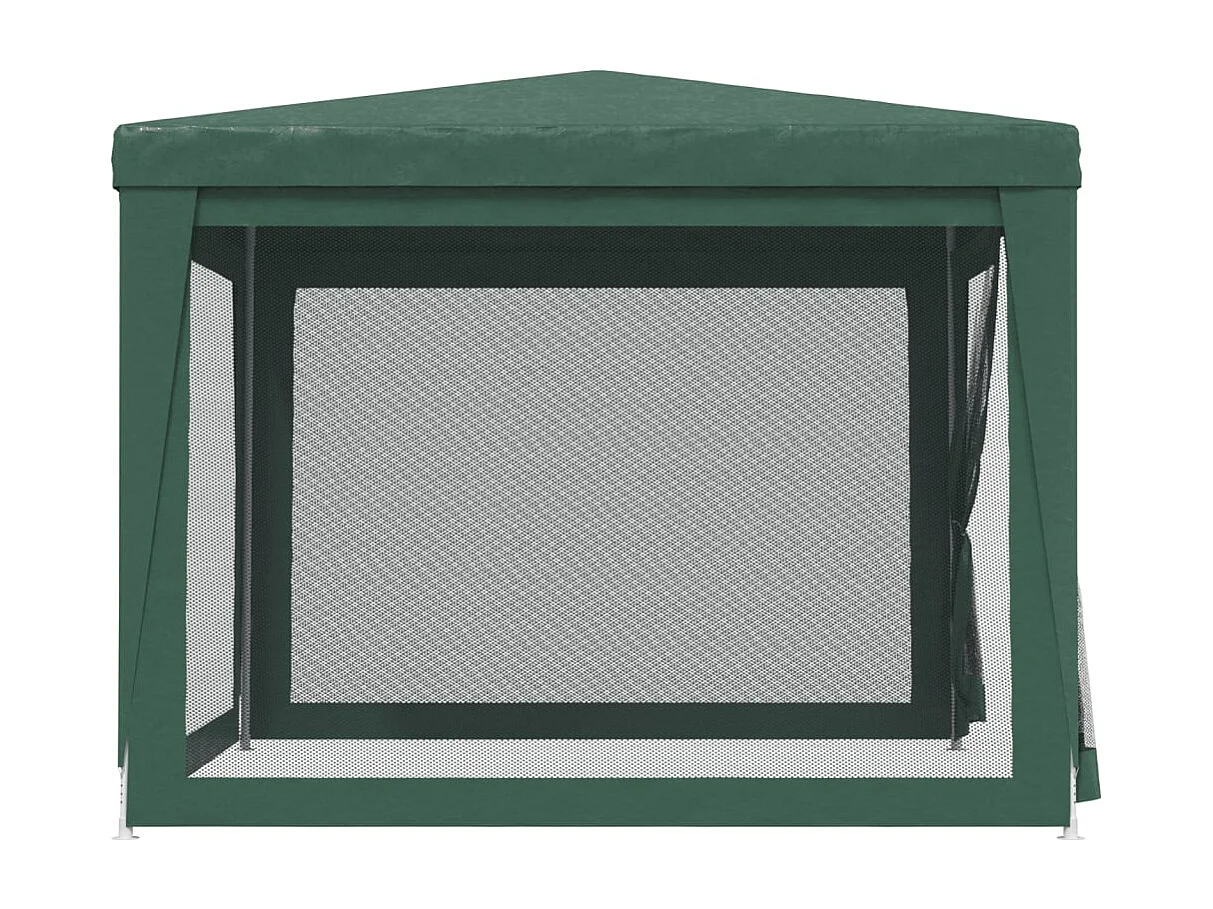 Tonnelle -Tente de fête avec 4 parois latérales en maille Vert 3x3 m PEHD FR334350