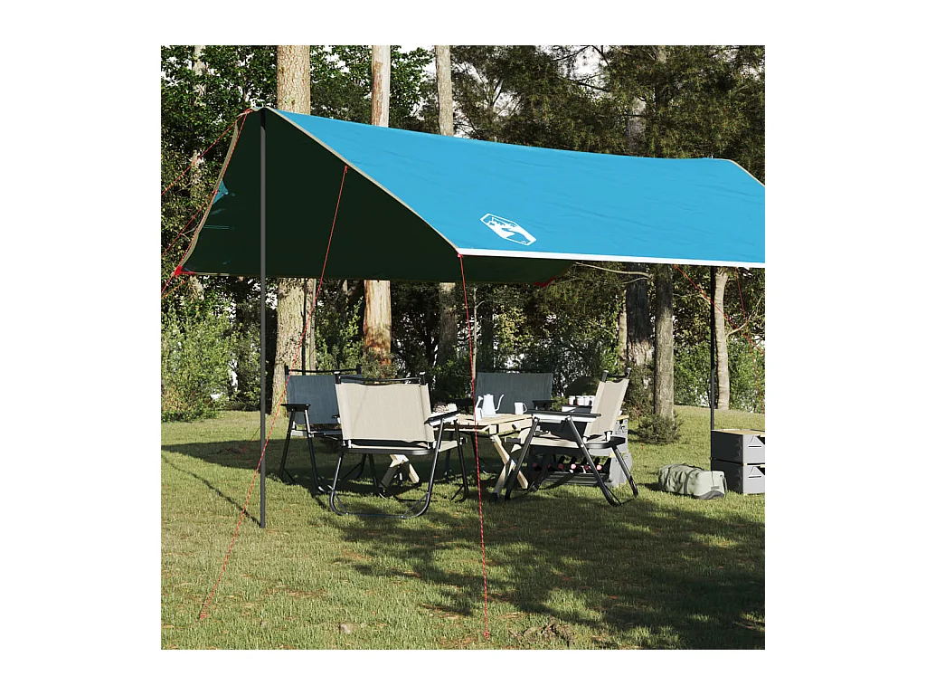 Tonnelle- Bâche de camping bleu 460x305x210 cm imperméable FR410295