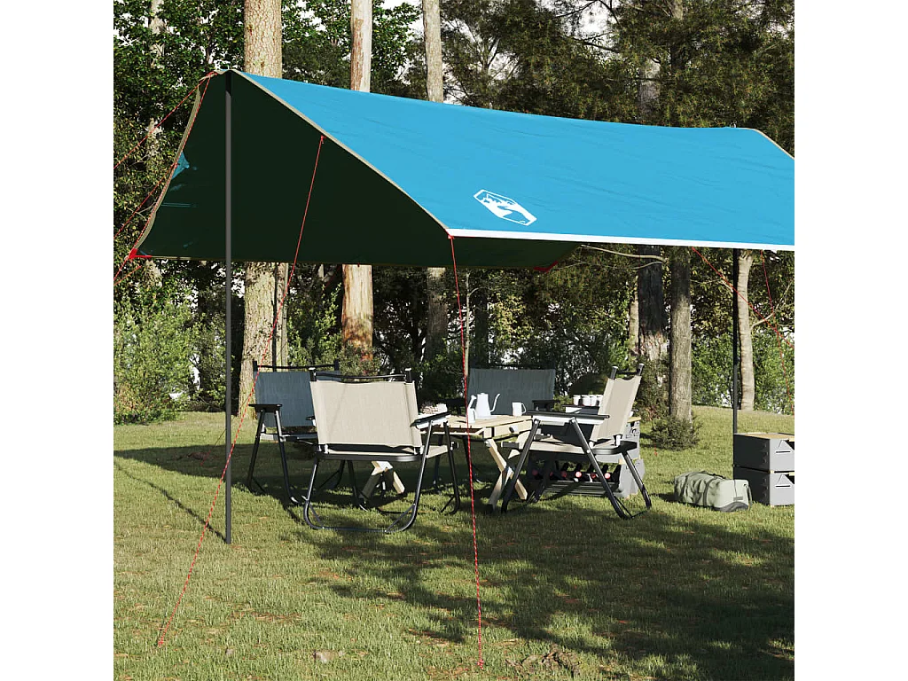 Tonnelle- Bâche de camping bleu 460x305x210 cm imperméable FR410295