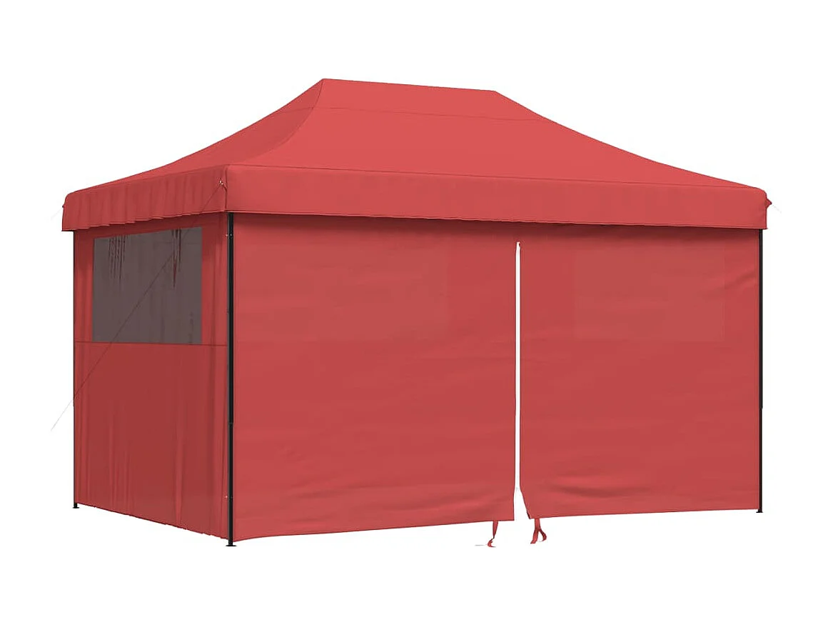 Tenda para festas pop-up dobrável com 4 paredes laterais bordô PT620418