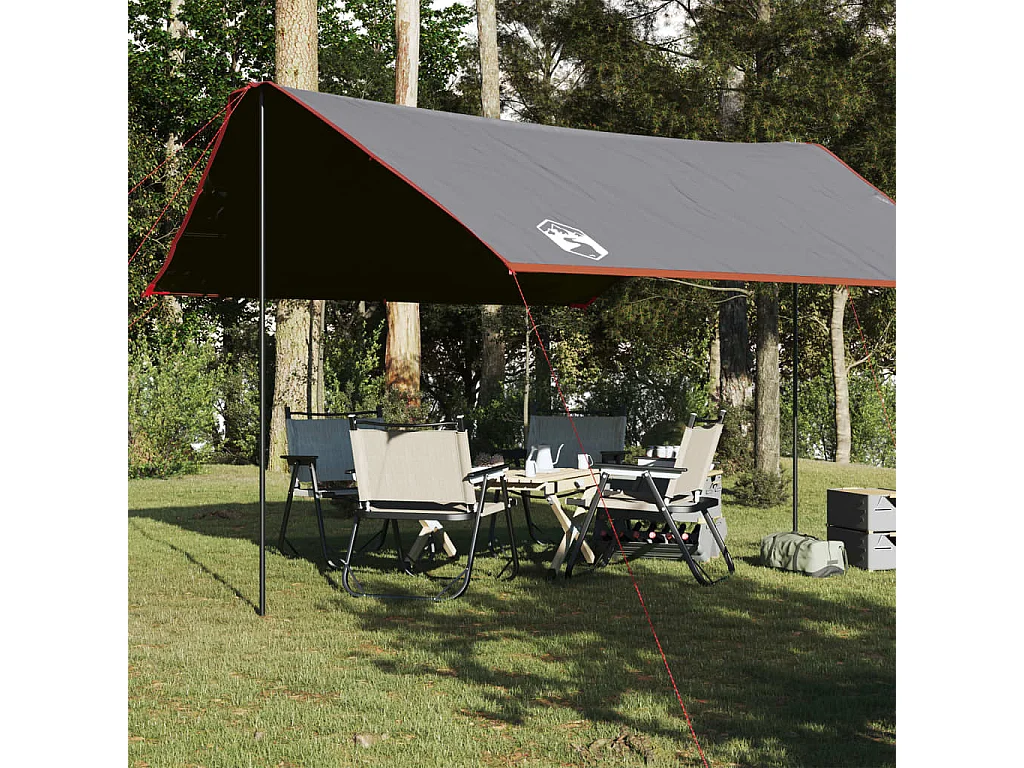 Lona de camping impermeable naranja 430x380x210 cm ES928524