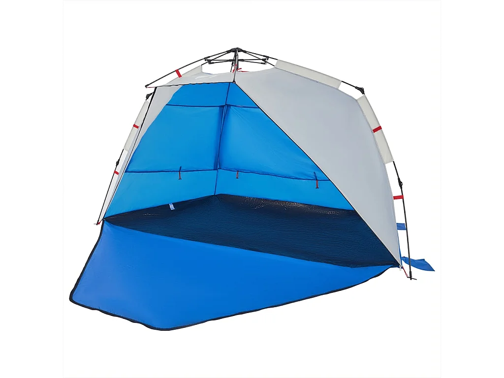 Tenda praia 3 pessoas libertação rápida impermeável azul ciano PT178030