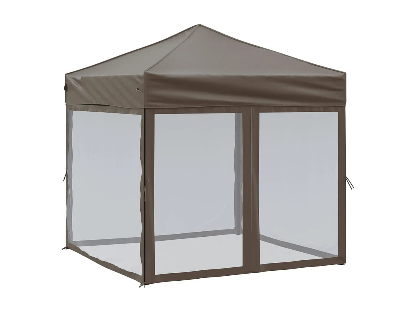 Carpa para fiestas plegable con paredes gris taupé 2x2 m ES890071