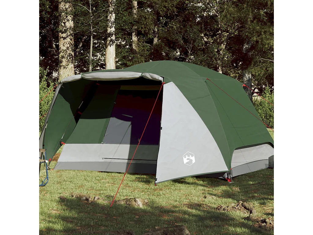 Tonnelle -Tente familiale avec porche 6 personnes vert imperméable FR724157